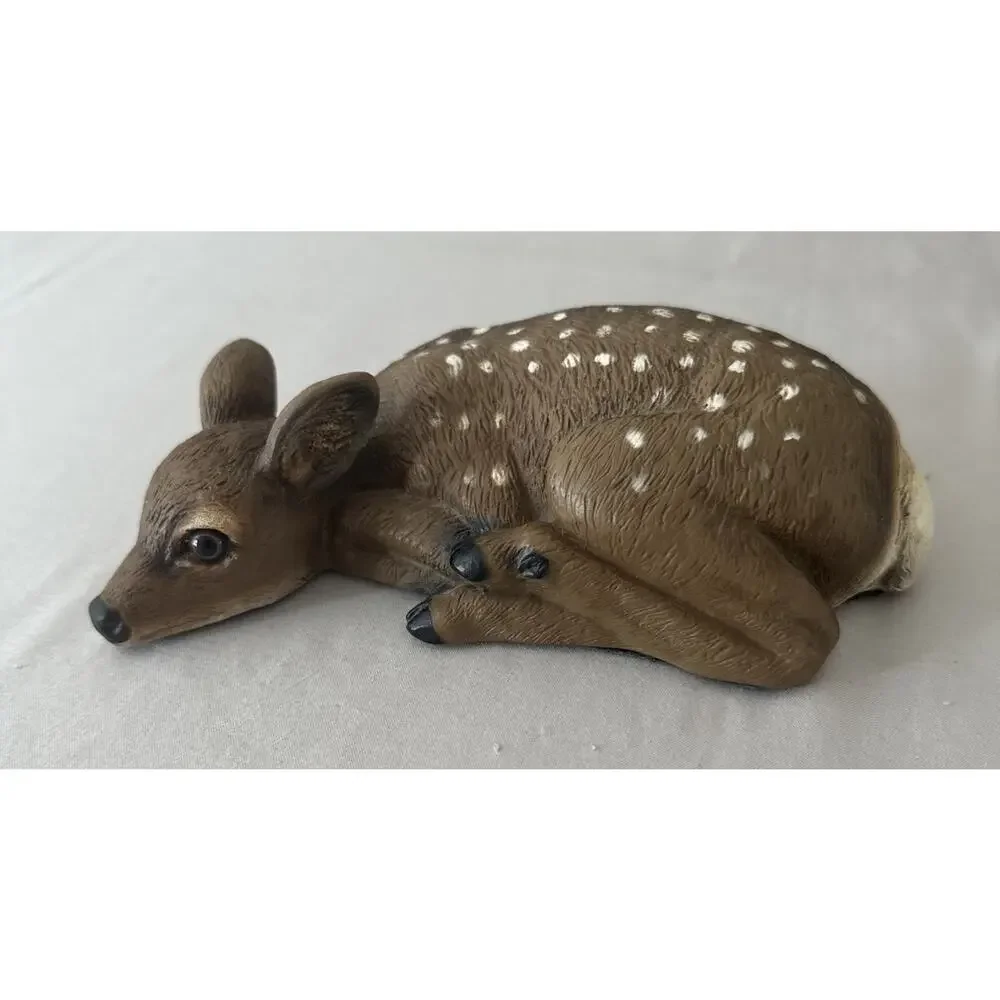 Vintage Homco Deer Family 1985 Buck Doe Fawn Resin Farmhouse Man Cave Cabin USA